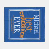 Typografie Beste zorgverlener ooit blauw Fleece Deken (Voorkant (Horizontaal))
