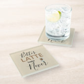 Typografie beter dan nooit glazen onderzetter (Schuin)