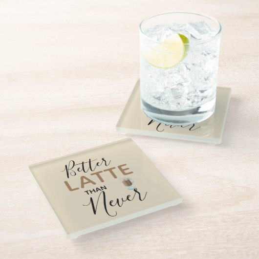 Typografie beter dan nooit glazen onderzetter (Schuin)