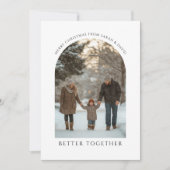 Typografie Beter Samen Getrouwde Kerstfoto Feestdagenkaart (Voorkant)