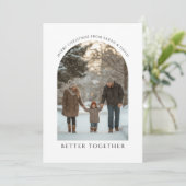 Typografie Beter Samen Getrouwde Kerstfoto Feestdagenkaart (Staand voorkant)
