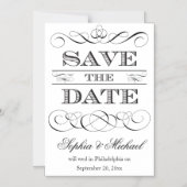  typografie Bewaar de trouwdatum Magnetische Uitnodiging (Voorkant)