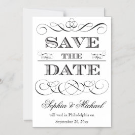  typografie Bewaar de trouwdatum Magnetische Uitnodiging