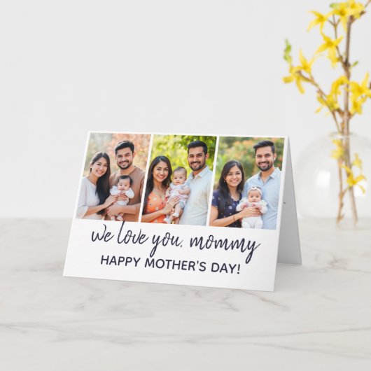 Typografie Bijbelvers Fotocollage Moederdag Kaart (Gele Bloem)