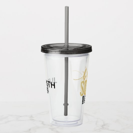 Typografie Black & Gold Bride Squad Drink Acryl Drinkbeker (Rechts)
