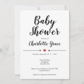 Typografie Black White Baby shower Heart Kisses Kaart (Voorkant)