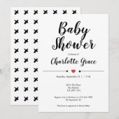 Typografie Black White Baby shower Heart Kisses Kaart (Voorkant / Achterkant)