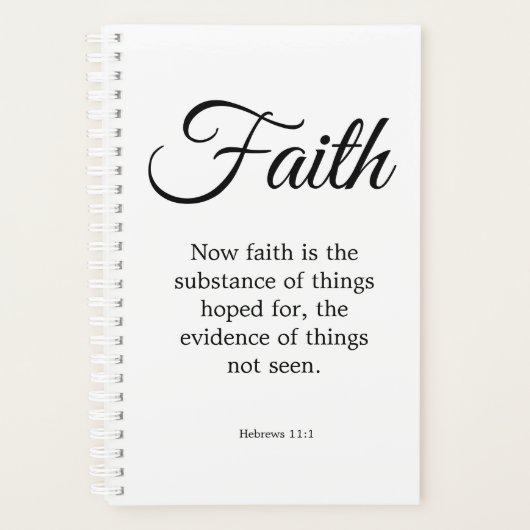 Typografie Black & White Faith is de stof Planner (Voorkant)