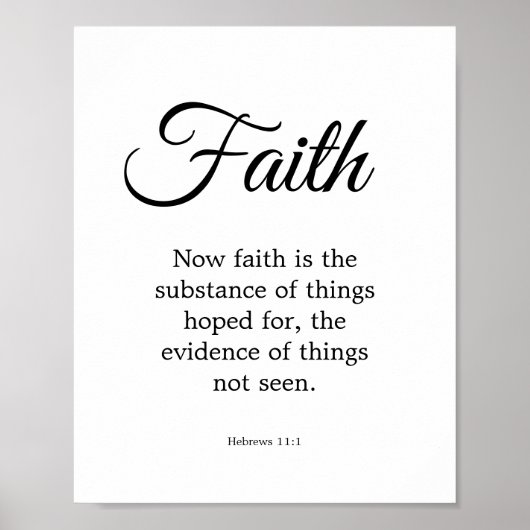 Typografie Black & White Faith is de stof Poster (Voorkant)