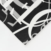 Typografie Black White Names Pattern Fleece Deken (Hoek)