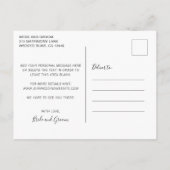 Typografie Black White Save the Date Aankondigingskaart (Achterkant)