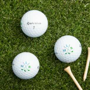 Typografie Blauw Groen Initialen Monogram Golfballen