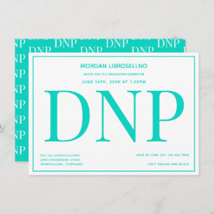 Typografie Blauwgroen White DNP Graduation Party Kaart