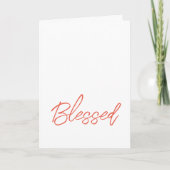 Typografie 'BLESSED Faith' Oranje Dankbaar Erkente Kaart (Voorkant)