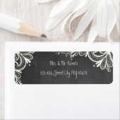  typografie bloeit Chalkboard Wedding Etiket (Insitu)