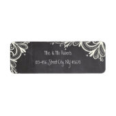  typografie bloeit Chalkboard Wedding Etiket (Voorkant)