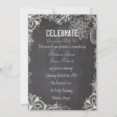 typografie bloeit Chalkboard Wedding Kaart (Voorkant)