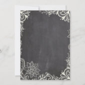  typografie bloeit Chalkboard Wedding Kaart (Achterkant)