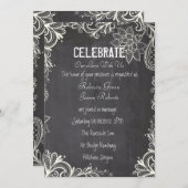  typografie bloeit Chalkboard Wedding Kaart (Voorkant / Achterkant)