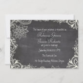 typografie bloeit Chalkboard Wedding Kaart (Voorkant)
