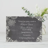  typografie bloeit Chalkboard Wedding Kaart (Staand voorkant)