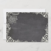  typografie bloeit Chalkboard Wedding Kaart (Achterkant)