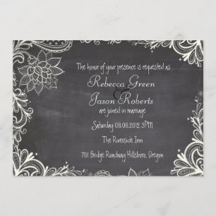typografie bloeit Chalkboard Wedding Kaart