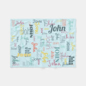 Typografie Blue Baby Fleece Deken (Voorkant (Horizontaal))