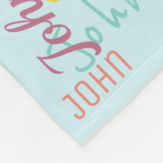 Typografie Blue Baby Fleece Deken (Hoek)