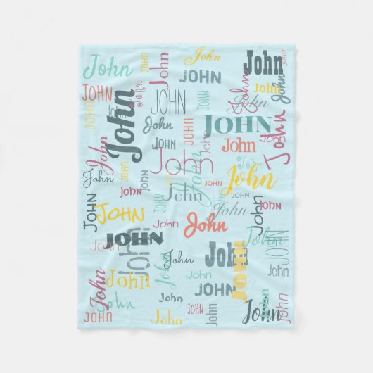 Typografie Blue Baby Fleece Deken (Voorkant)