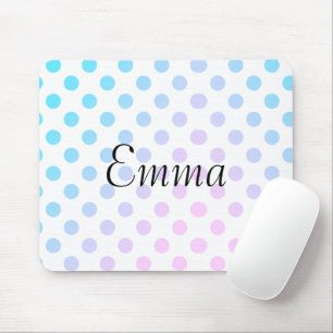 Typografie Blue Pink Polkadot Muismat