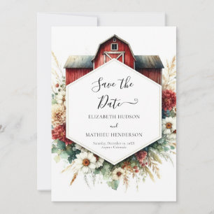 Typografie Boho Barnyard Wedding Save The Date