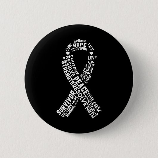 Typografie Borstkanker Bewustzijn Roze Grafisch Ronde Button 5,7 Cm (Voorkant)