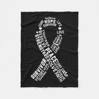 Typografie Borstkanker Bewustzijn Roze Graphic Fleece Deken