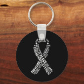 Typografie Borstkanker Bewustzijn Roze Graphic Sleutelhanger (Voorkant)