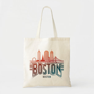 Typografie Boston Stadssilhouet Tote Bag