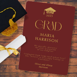 Typografie Bourgondië en goud Geen fotoaankondigin Aankondiging