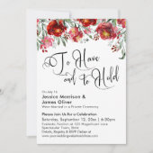 Typografie Bourgondië Rode Bloemen hebben en houde Kaart (Voorkant)