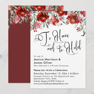 Typografie Bourgondië Rode Bloemen hebben en houde Kaart