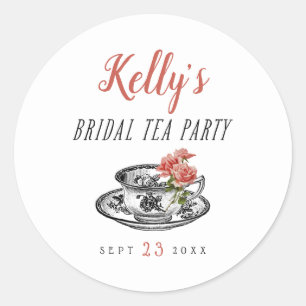 Typografie Bridal Tea Party Favor Label
