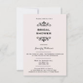  typografie bridale doucheuitnodigingen kaart (Voorkant)