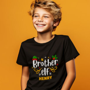 Typografie Broer Elf Fun Family Matching T-shirt