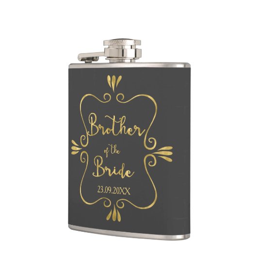 Typografie Broer van de bruid Grappig Heupfles (Links)