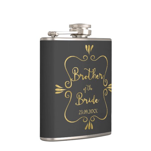 Typografie Broer van de bruid Grappig Heupfles (Rechts)