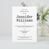  typografie bruiloft B&W Uitnodigingen (Staand voorkant)