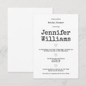  typografie bruiloft B&W Uitnodigingen (Voorkant / Achterkant)