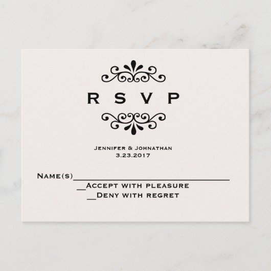  typografie bruiloft RSVP kaarten (Voorkant)