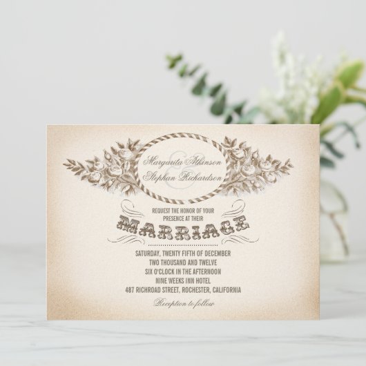  typografie bruiloft uitnodigingen (Staand voorkant)