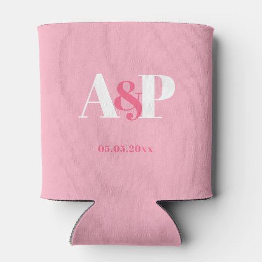 Typografie Bubblegum Raspberry Roze Couples Shower Blikjeskoeler (Achterkant)