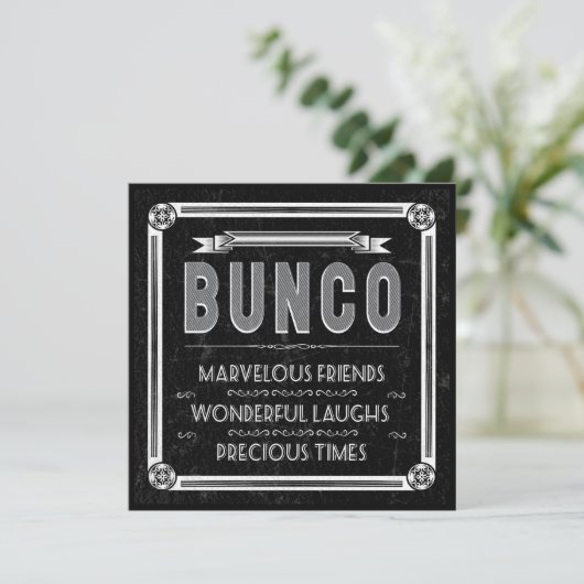  Typografie Bunco Invite Kaart (Staand voorkant)